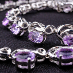Orijinal Ametist Doğal Taş Gümüş Bayan Kolye - Görsel 6