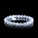 Beyaz Garden Şeffaf (Manzaralı Kuvars) Doğal Taş Bileklik (7-8mm) - Görsel 2