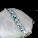 Blue Topaz Doğal Taş Gümüş Bileklik - Görsel 7