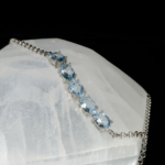Blue Topaz Doğal Taş Gümüş Bileklik - Görsel 6