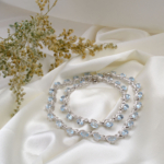 Blue Topaz Doğal Taş Gümüş Bayan Kolye