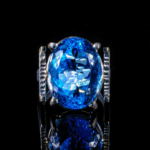 Blue Topaz Doğal Taş Gümüş Bayan Yüzük - Görsel 6
