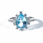 Blue Topaz Doğal Taş Gümüş Bayan Yüzük
