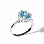 Blue Topaz Doğal Taş Gümüş Bayan Yüzük - Görsel 3