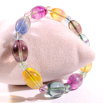7A Kalite Multi Rainbow Florit Doğal Taş Bileklik (10-14mm) - Görsel 2