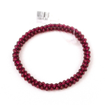 Özel Garnet (Lal) Doğal Taş Misinalı Örme Bileklik (3mm) - Görsel 3
