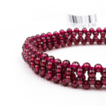 Özel Garnet (Lal) Doğal Taş Misinalı Örme Bileklik (3mm) - Görsel 2