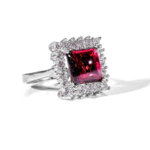 Lal (Garnet) Doğal Taş Gümüş Bayan Yüzük (7ct) - Görsel 2