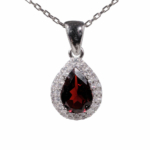 Lal (Garnet) Doğal Taş Gümüş Bayan Kolye - Görsel 2