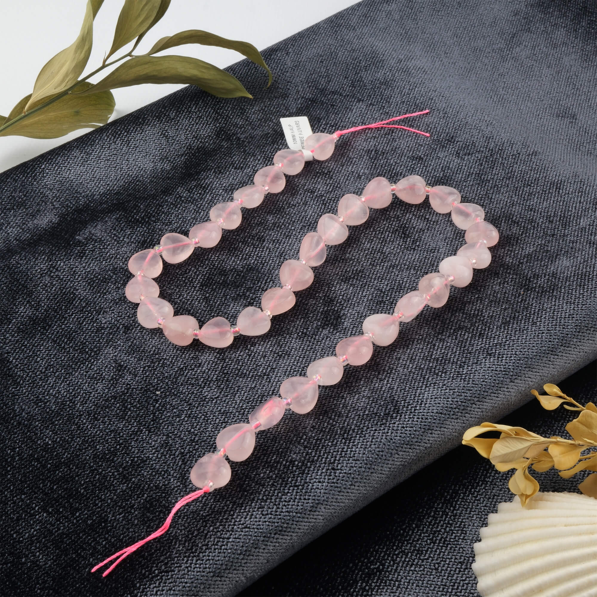 kalp-pembe-kuvars-dizi-dogal-tas-dizi-10mm-safir-tas-evi- (1) toptan doğal taş dizi pembe kuvars 10mm kalp kesim profesyonel dizim için doğal taş