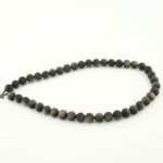 Özel Gold Mat Obsidyen Doğal Taş Dizi (8-9mm) - Görsel 2