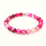 Pembe Akik Doğal Taş Bileklik (8mm) - Görsel 2