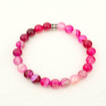 Pembe Akik Doğal Taş Bileklik (8mm) - Görsel 3