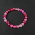 Pembe Akik Doğal Taş Bileklik (8mm) - Görsel 5