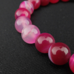 Pembe Akik Doğal Taş Bileklik (8mm) - Görsel 6