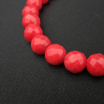Faset Kesim Orijinal Mercan Doğal Taş Bileklik (8mm) - Görsel 6