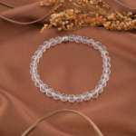 5A+Kalite Kristal Kuvars Taşı Faset Kesim Bileklik (6mm)