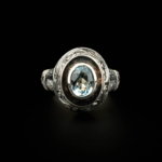 Blue Topaz Doğal Taş Gümüş Erkek Yüzük - Görsel 5