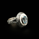 Blue Topaz Doğal Taş Gümüş Erkek Yüzük - Görsel 6