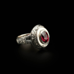 Garnet (Lal) Doğal Taş Gümüş Erkek Yüzük - Görsel 6