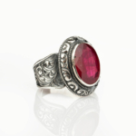 Yakut Doğal Taş Gümüş Erkek Yüzük (8,5ct) - Görsel 2