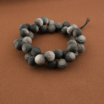 Özel Silver Obsidyen Doğal Taş Dizi (8-9mm) - Görsel 5