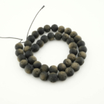 Özel Gold Mat Obsidyen Doğal Taş Dizi (8-9mm) - Görsel 3