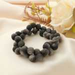 Özel Silver Obsidyen Doğal Taş Dizi (8-9mm)