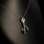 Blue Topaz Taşı 925 Ayar Gümüş Tasarım Kolye - Görsel 3