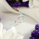 Blue Topaz Taşı 925 Ayar Gümüş Bayan Yüzük