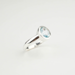 Blue Topaz Taşı 925 Ayar Gümüş Tasarımlı Bayan Yüzük - Görsel 6