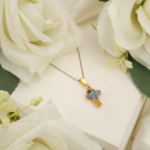 Orijinal Bodrial Opal Taşı, Welo Opal ve Turmalin Taşı Gold Kaplama 925 Ayar Gümüş Kolye