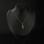 Orijinal Bodrial Opal Taşı, Welo Opal ve Turmalin Taşı Gold Kaplama 925 Ayar Gümüş Kolye - Görsel 2