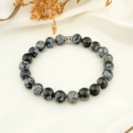 Kar Obsidyen Doğal Taş Bileklik (8mm)