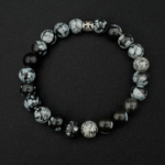 Kar Obsidyen Doğal Taş Bileklik (8mm) - Görsel 5