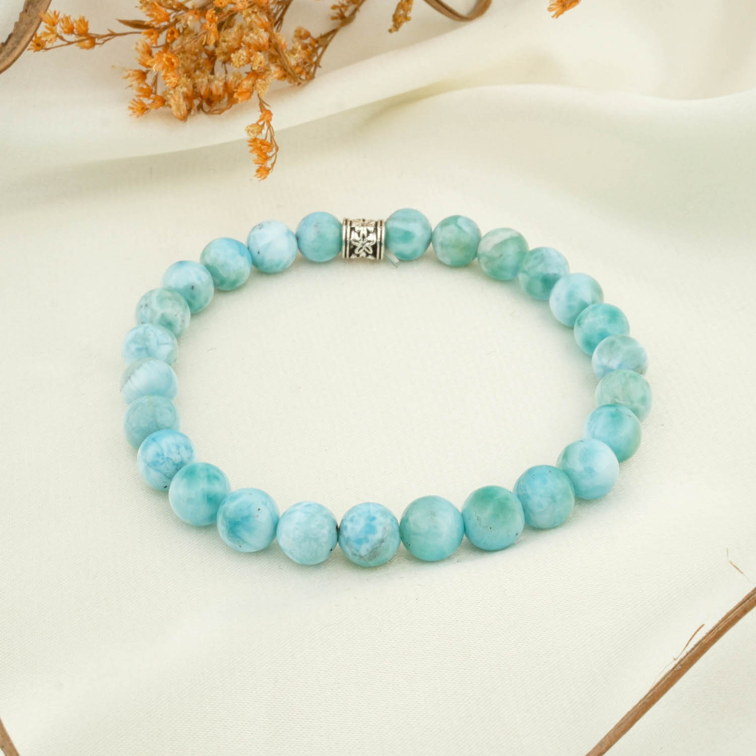 konya-dogaltas-evi-dogal-tas-bileklik-29-0.jpg 5A+Kalite Larimar Doğal Taş Bileklik (7-8mm) - Görsel 1