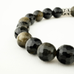 Gold Obsidyen Doğal Taş Faset Kesim Bileklik (8mm) - Görsel 4