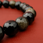 Gold Obsidyen Doğal Taş Faset Kesim Bileklik (8mm) - Görsel 6