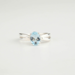 Blue Topaz Taşı 925 Ayar Gümüş Tasarımlı Bayan Yüzük - Görsel 4
