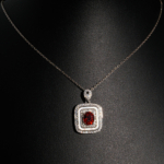 Orijinal Turuncu Safir, Sedef ve Swarovski Taşı 925 Ayar Gümüş Tasarımlı Kadın Kolye - Görsel 4