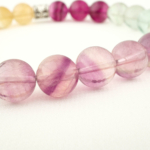 5A+Kalite Rainbow Florit Doğal Taş Bileklik (8mm) - Görsel 4