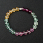 5A+Kalite Rainbow Florit Doğal Taş Bileklik (8mm) - Görsel 5