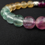 5A+Kalite Rainbow Florit Doğal Taş Bileklik (8mm) - Görsel 6