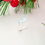 Orijinal Blue Topaz Taşı 925 Ayar Gümüş Tasarımlı Bayan Yüzük
