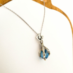 Blue Topaz Taşı 925 Ayar Gümüş Tasarım Kolye - Görsel 2