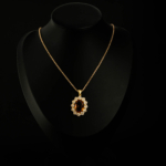 Zültanit Taşı (Laboratuvar İşlemli) 925 Ayar Gümüş Gold Kaplama Kadın Set - Görsel 4