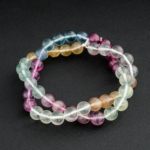 5A+Kalite Rainbow Florit Doğal Taş Dizi (8mm) - Görsel 5