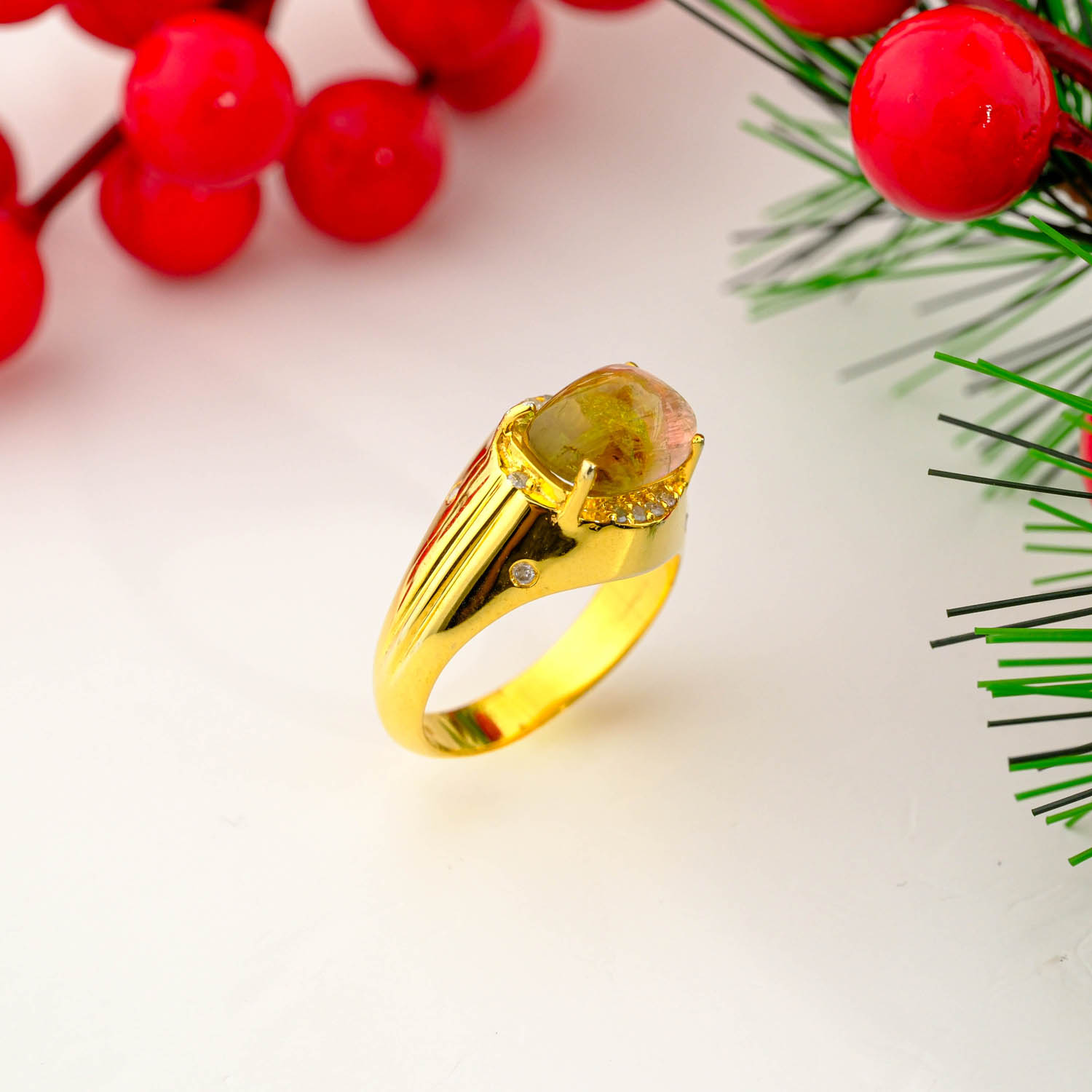 konya-dogaltas-evi-karpuz-turmalin-pirlanta-detayli-925-ayar-gumus-yuzuk.jpg Orijinal Karpuz Turmalin Taşı Pırlanta Süslemeli 925 Ayar Gümüş Gold Kaplama Unisex (Kadın/Erkek) Yüzük - Görsel 1