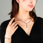 Orijinal Lal (Garnet) Taşı 925 Ayar Gümüş Set