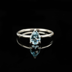 Blue Topaz Taşı 925 Ayar Gümüş Bayan Yüzük - Görsel 5